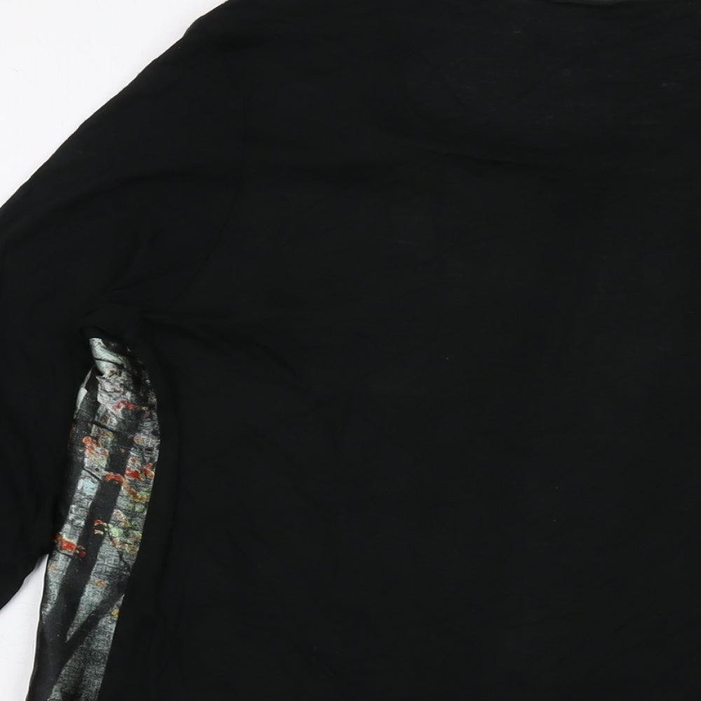 Womens UK Size 12 Cotton Traders Black Basic Blouse
