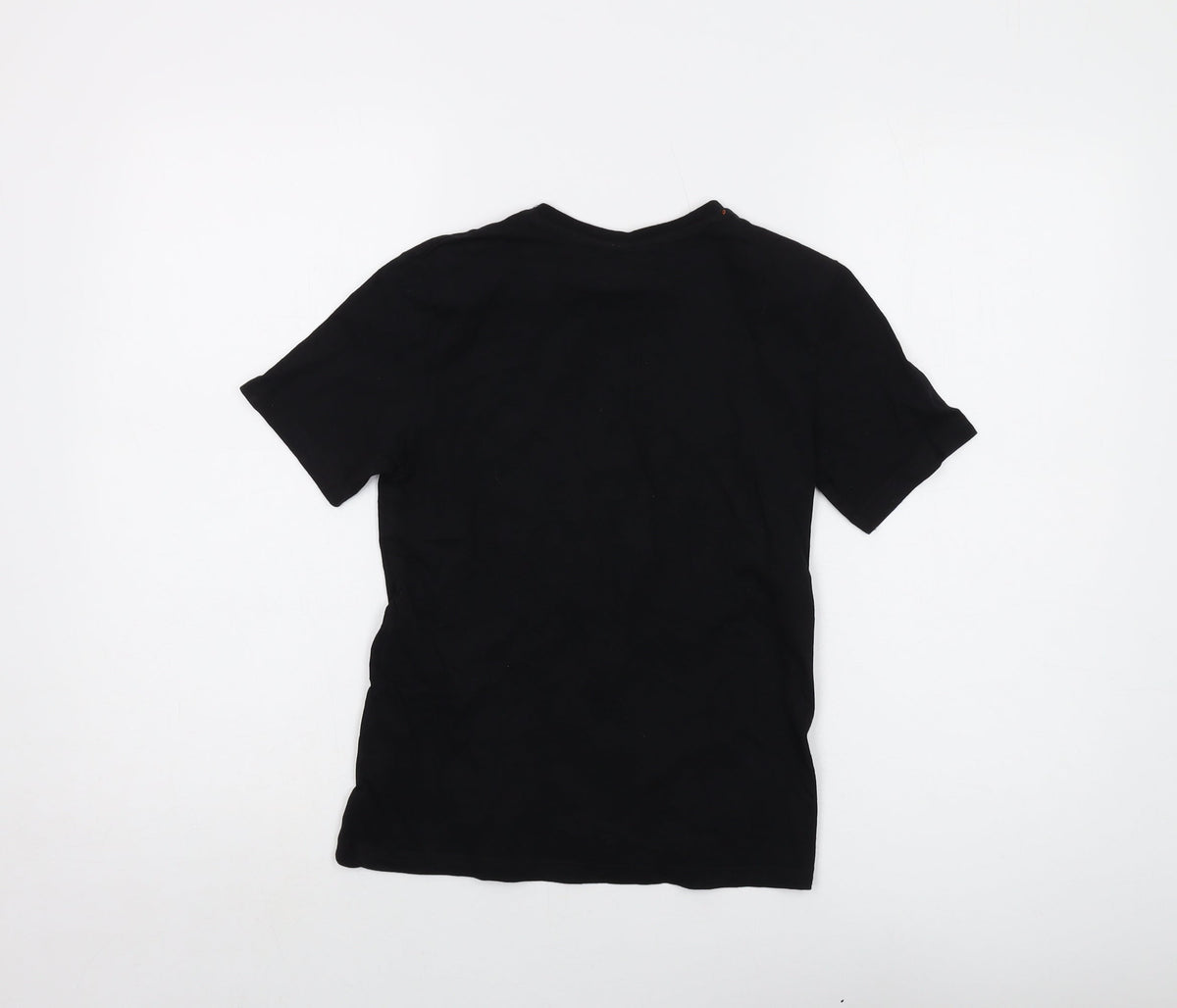 Back view of Space Jam boys’ black cotton basic t-shirt, size 9-10, years crew neck pullover