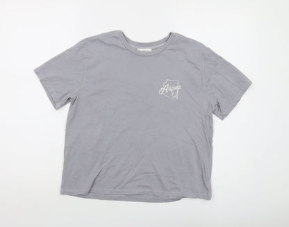 Womens UK Size S Mango Grey Basic T-Shirt