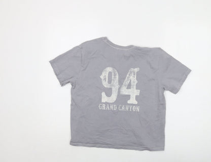 Womens UK Size S Mango Grey Basic T-Shirt