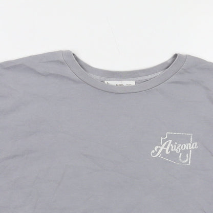 Womens UK Size S Mango Grey Basic T-Shirt