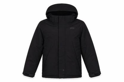 Front view of Slazenger boys’ black jacket, size 7-8, years zip