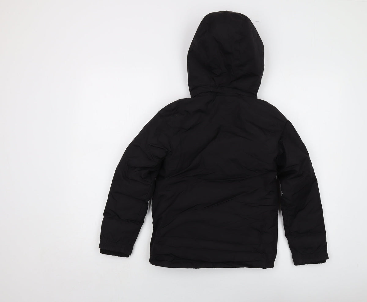 Back view of Slazenger boys’ black jacket, size 7-8, years zip