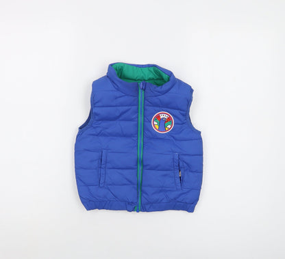 Billy Bandit Boys Blue Gilet Waistcoat Size 2 Years Zip