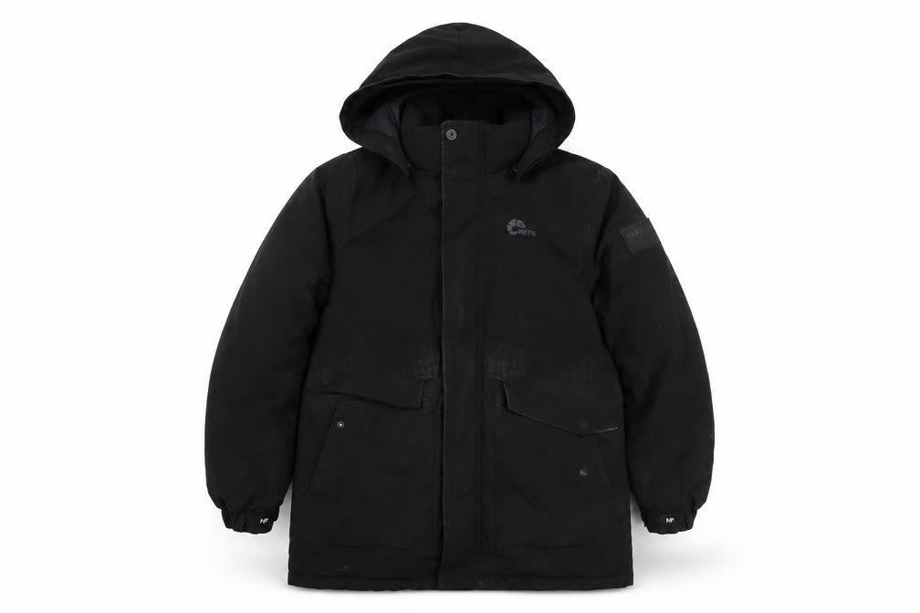 Front view of Nepa boys’ black jacket, size 10, years zip