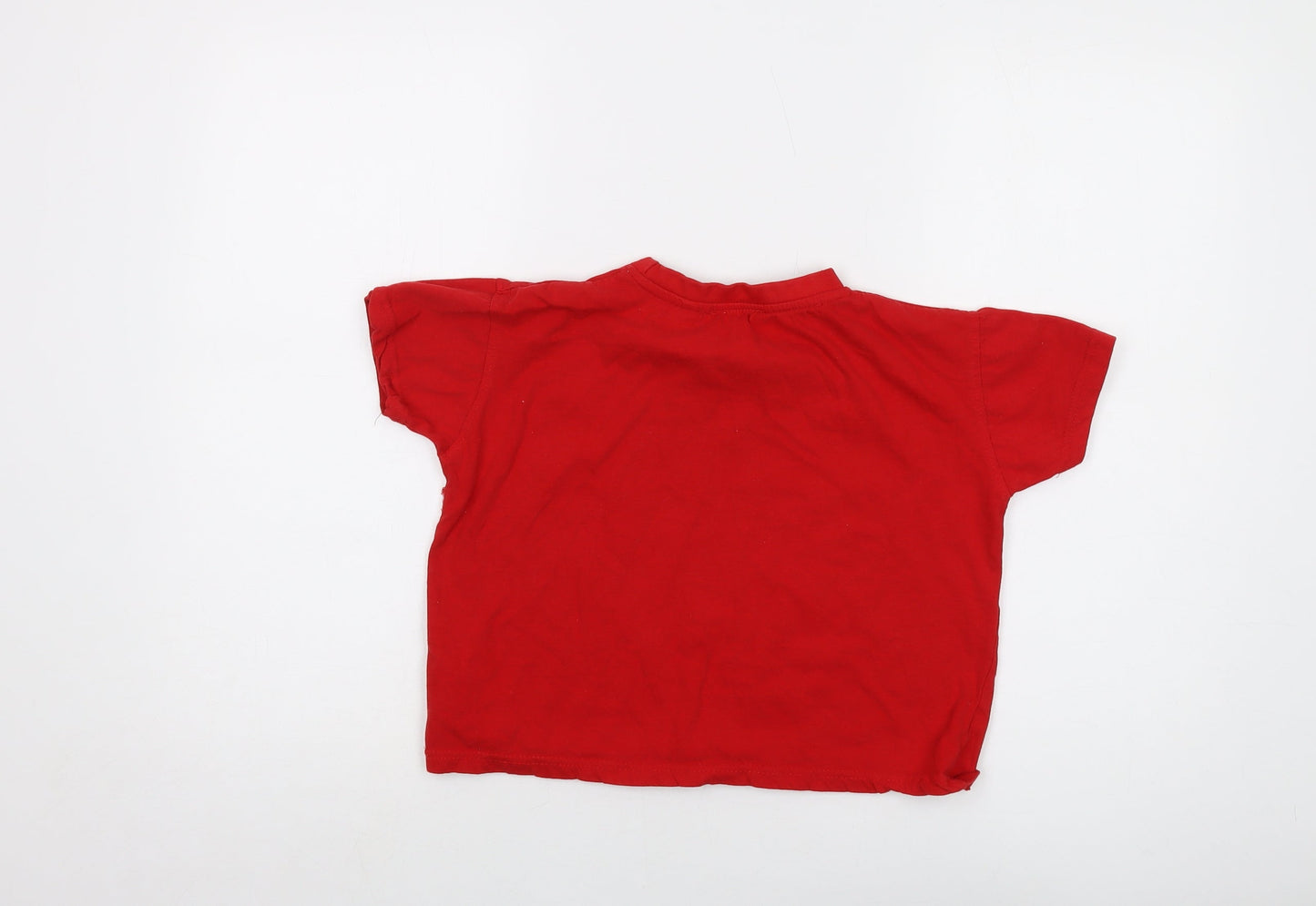 DM Merchandising Girls Red Cotton Basic T-Shirt Size 7-8 Years Crew Neck Pullover