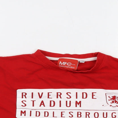 DM Merchandising Girls Red Cotton Basic T-Shirt Size 7-8 Years Crew Neck Pullover