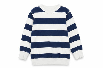 molo Boys Blue Striped Cotton Pullover Sweatshirt Size 4 Years Pullover
