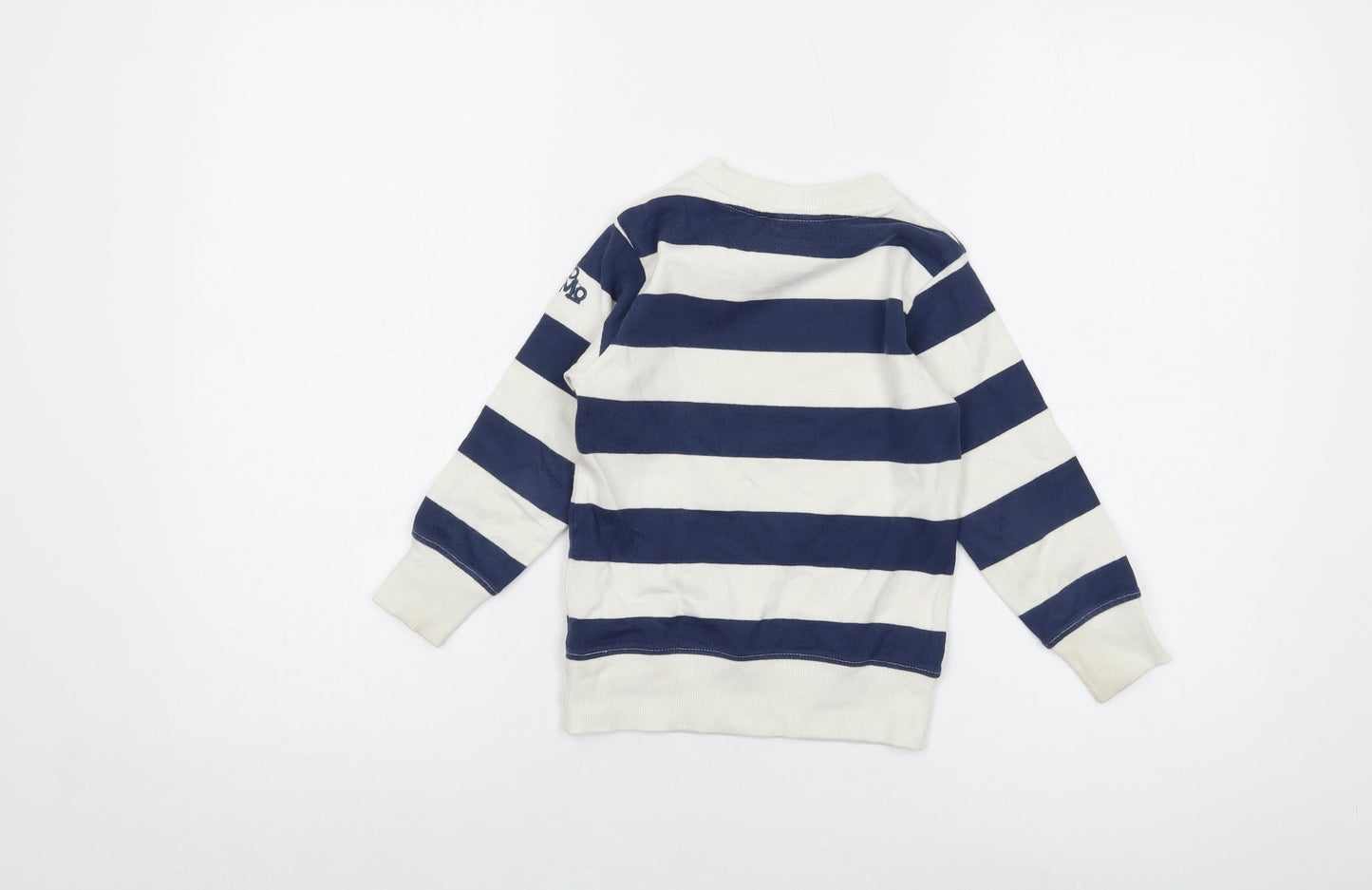 molo Boys Blue Striped Cotton Pullover Sweatshirt Size 4 Years Pullover