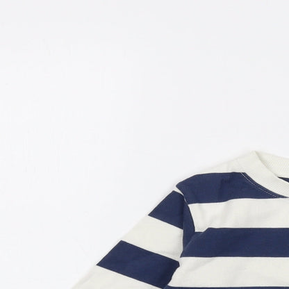 molo Boys Blue Striped Cotton Pullover Sweatshirt Size 4 Years Pullover