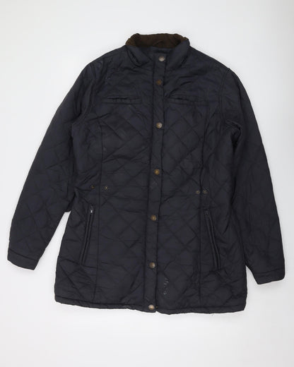 John Parlridge Womens Blue Quilted Jacket Size 16 Zip