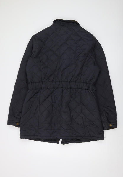 John Parlridge Womens Blue Quilted Jacket Size 16 Zip