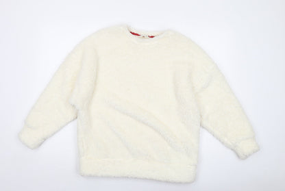 Marks and Spencer Womens Ivory Solid Polyester Top Pyjama Top Size 8