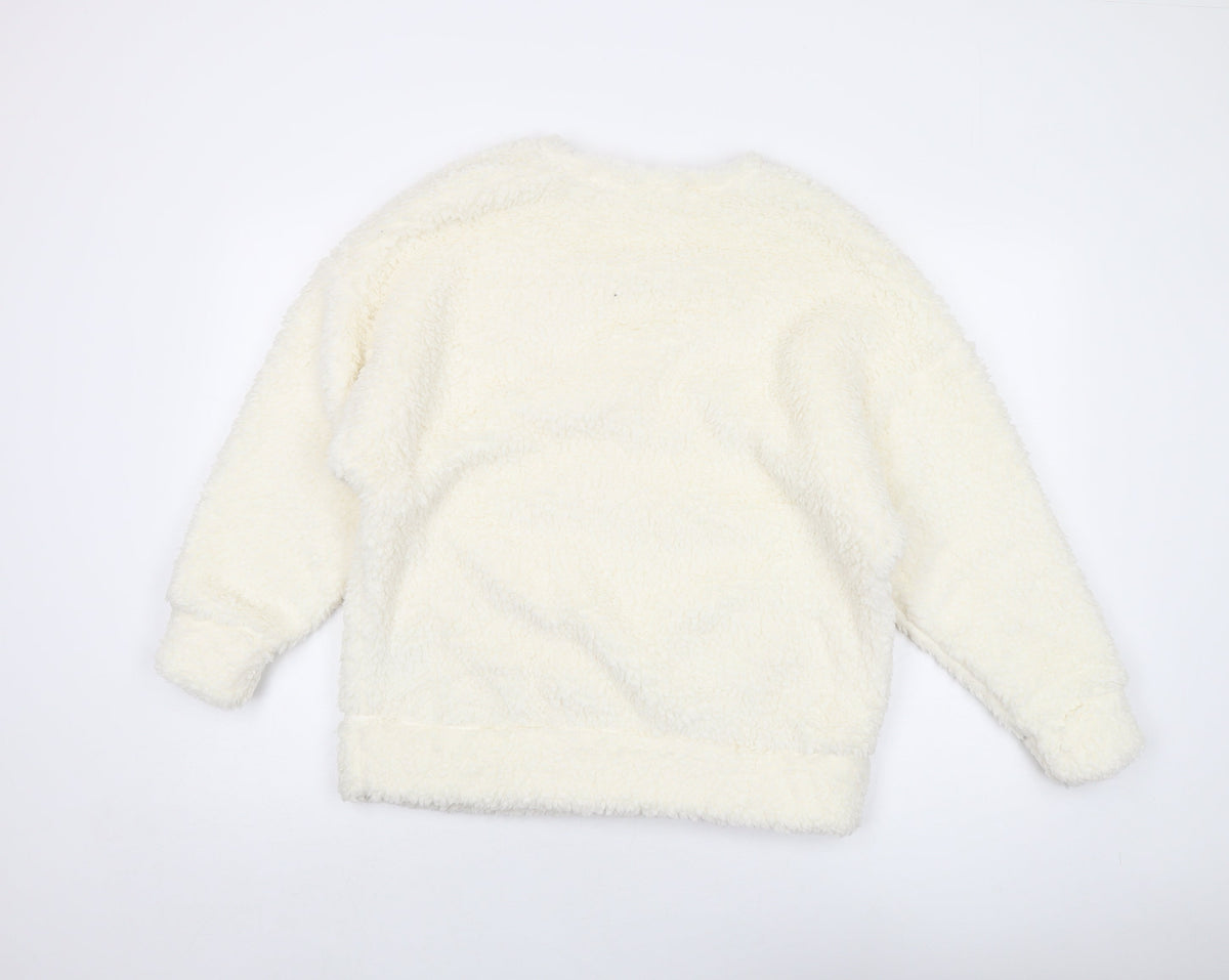 Marks and Spencer Womens Ivory Solid Polyester Top Pyjama Top Size 8