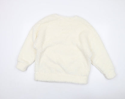 Marks and Spencer Womens Ivory Solid Polyester Top Pyjama Top Size 8
