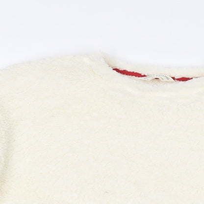 Marks and Spencer Womens Ivory Solid Polyester Top Pyjama Top Size 8