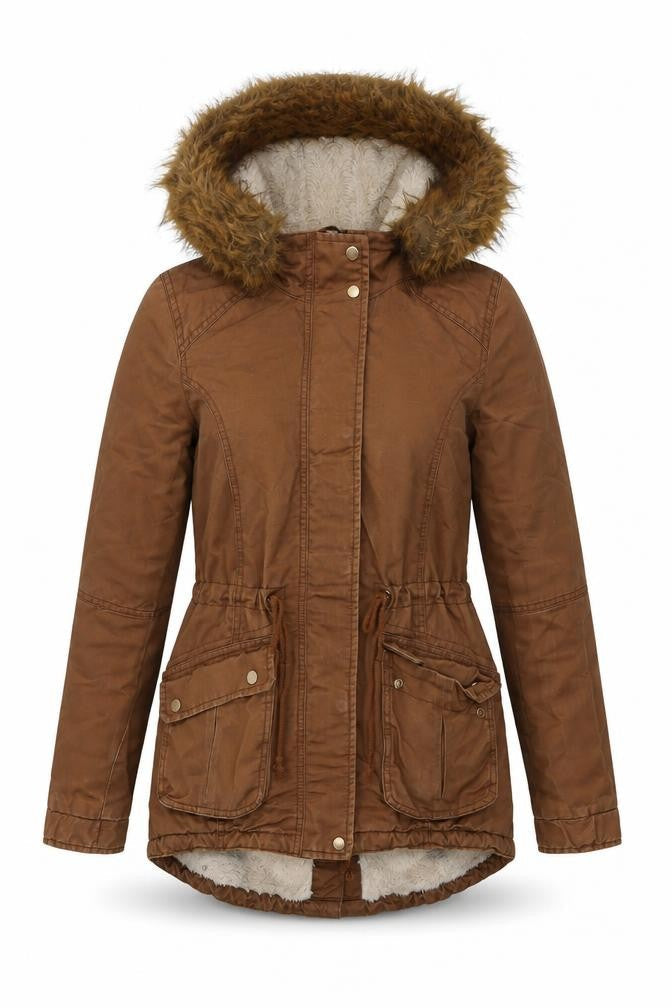 Womens UK Size 8 H&M Brown Parka Coat