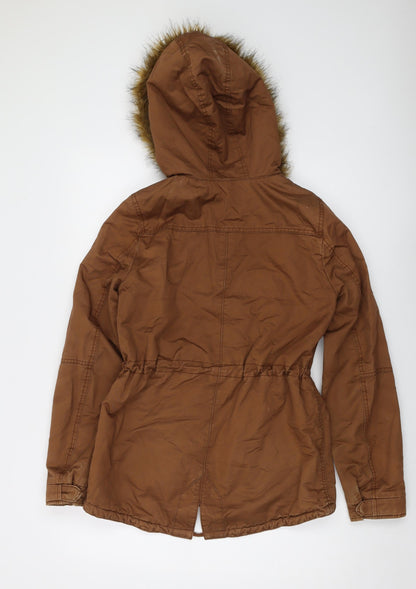 Womens UK Size 8 H&M Brown Parka Coat