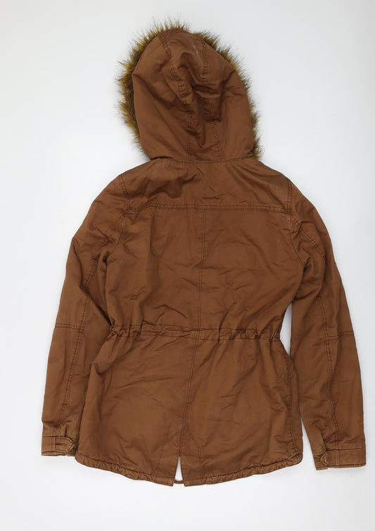 Womens UK Size 8 H&M Brown Parka Coat