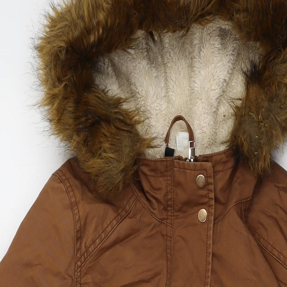 Womens UK Size 8 H&M Brown Parka Coat