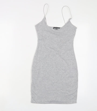 MissEmpire Womens Grey Viscose Bodycon Size S Scoop Neck Pullover
