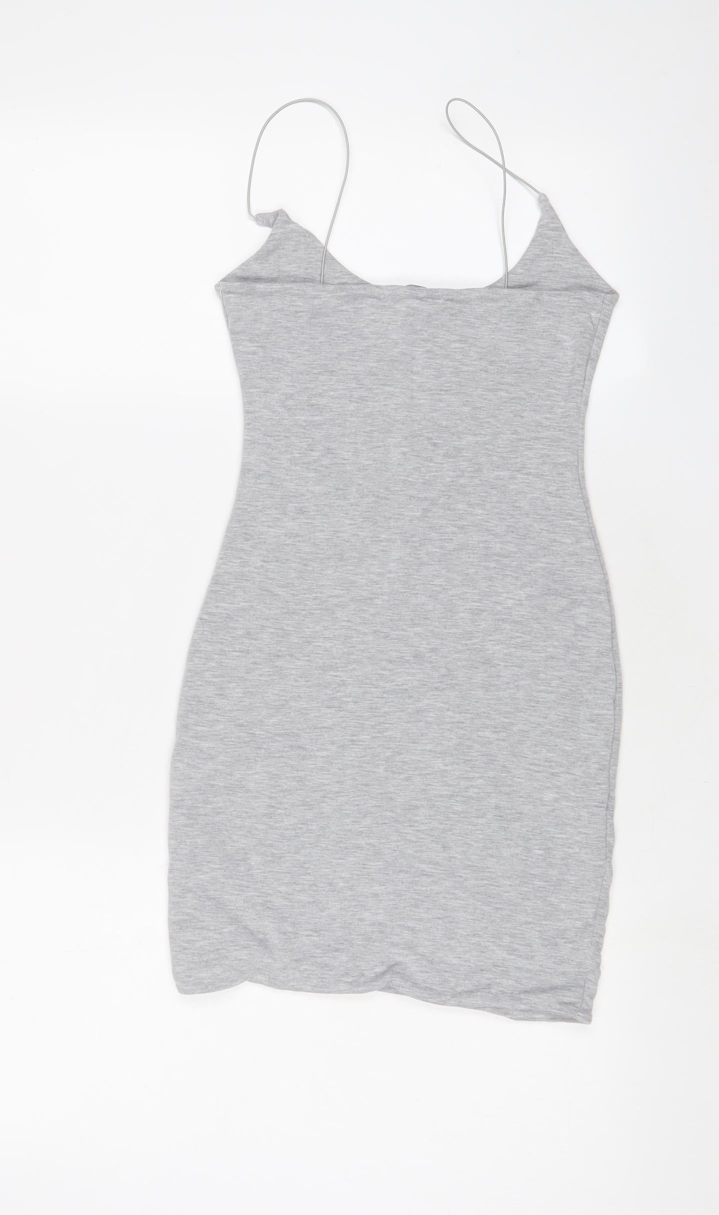 MissEmpire Womens Grey Viscose Bodycon Size S Scoop Neck Pullover