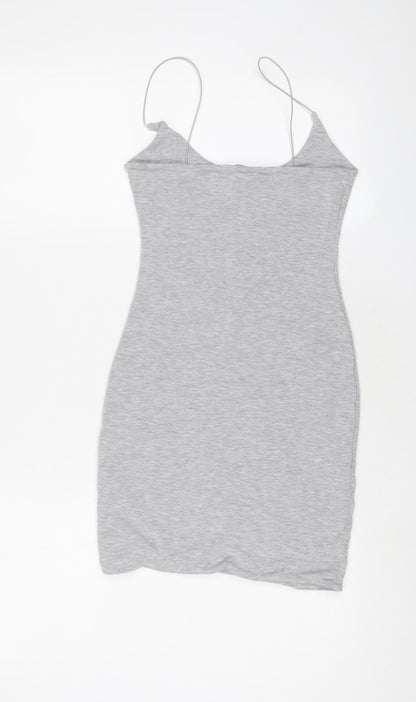 MissEmpire Womens Grey Viscose Bodycon Size S Scoop Neck Pullover