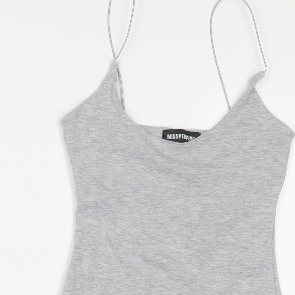 MissEmpire Womens Grey Viscose Bodycon Size S Scoop Neck Pullover