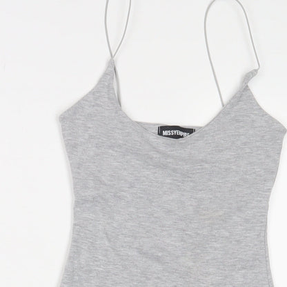 MissEmpire Womens Grey Viscose Bodycon Size S Scoop Neck Pullover