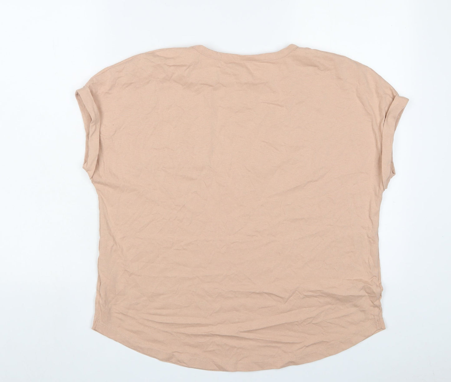 NEXT Womens Pink Cotton Basic T-Shirt Size 12 Crew Neck - Stars, Sequins