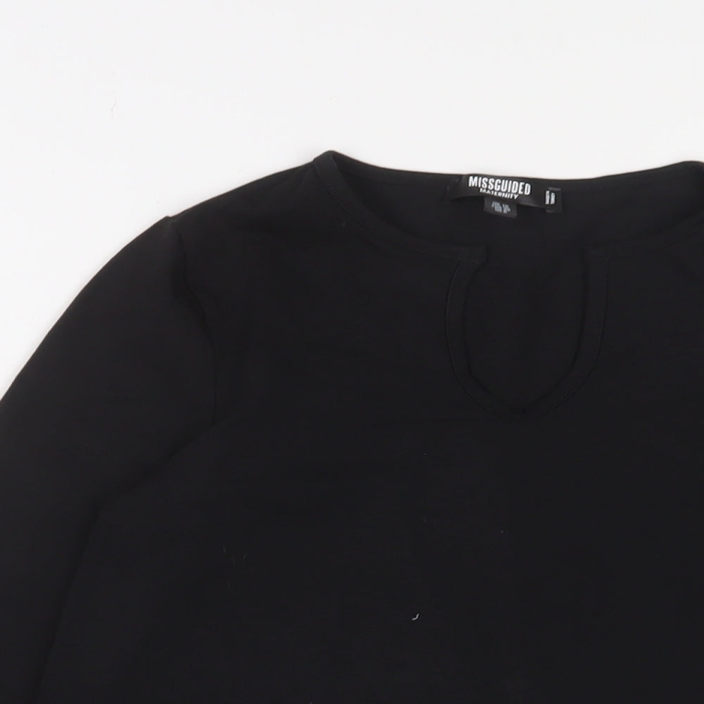 Womens UK Size 10 Missguided Black Basic T-Shirt