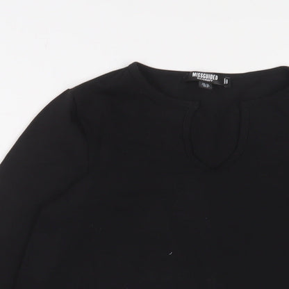 Womens UK Size 10 Missguided Black Basic T-Shirt