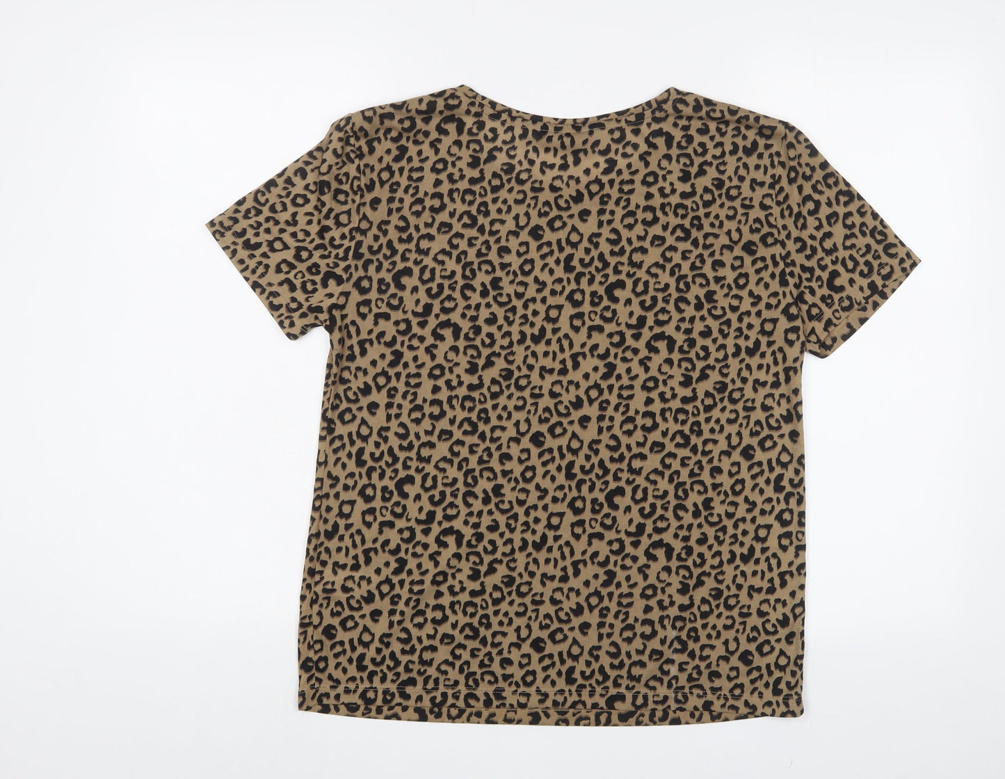 Womens UK Size 8 Marks and Spencer Brown Basic T-Shirt