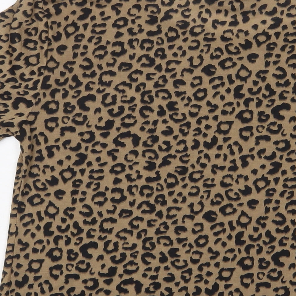 Womens UK Size 8 Marks and Spencer Brown Basic T-Shirt