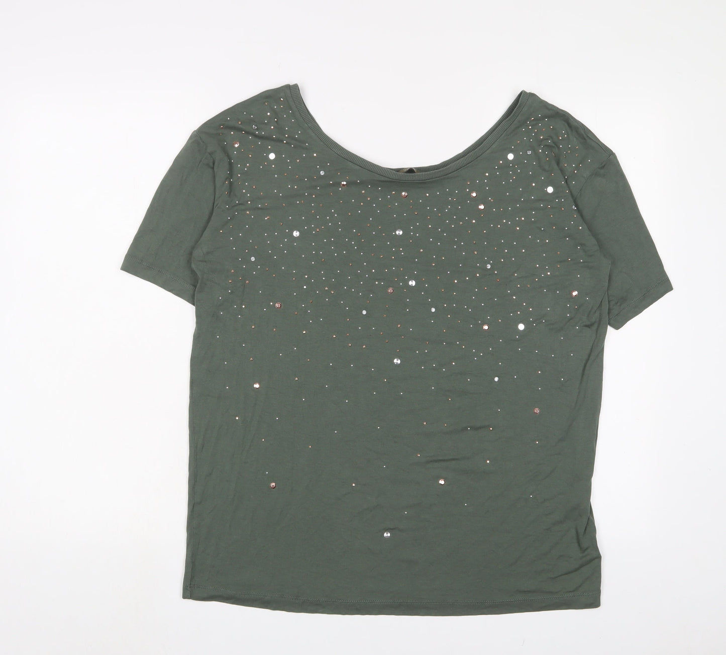 Womens UK Size 10 NEXT Green Basic T-Shirt