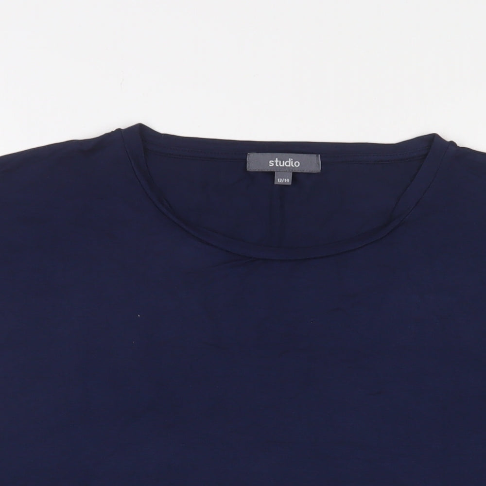 Womens UK Size 12 Studio Blue Basic T-Shirt