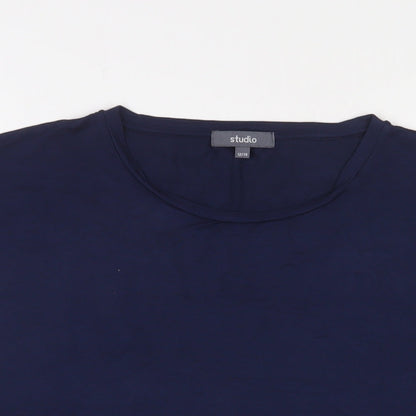 Womens UK Size 12 Studio Blue Basic T-Shirt