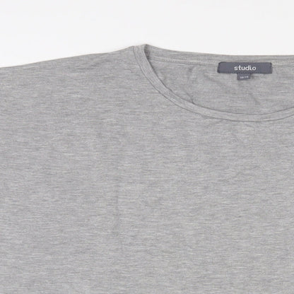 Womens UK Size 12 Studio Grey Basic T-Shirt