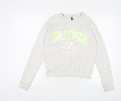 H&M Womens Grey Cotton Pullover Sweatshirt Size XS Pullover - Hollywood