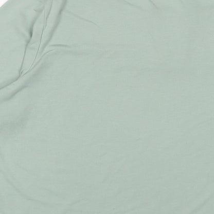 Bonmarché Womens Green Polyester Basic T-Shirt Size 18 V-Neck