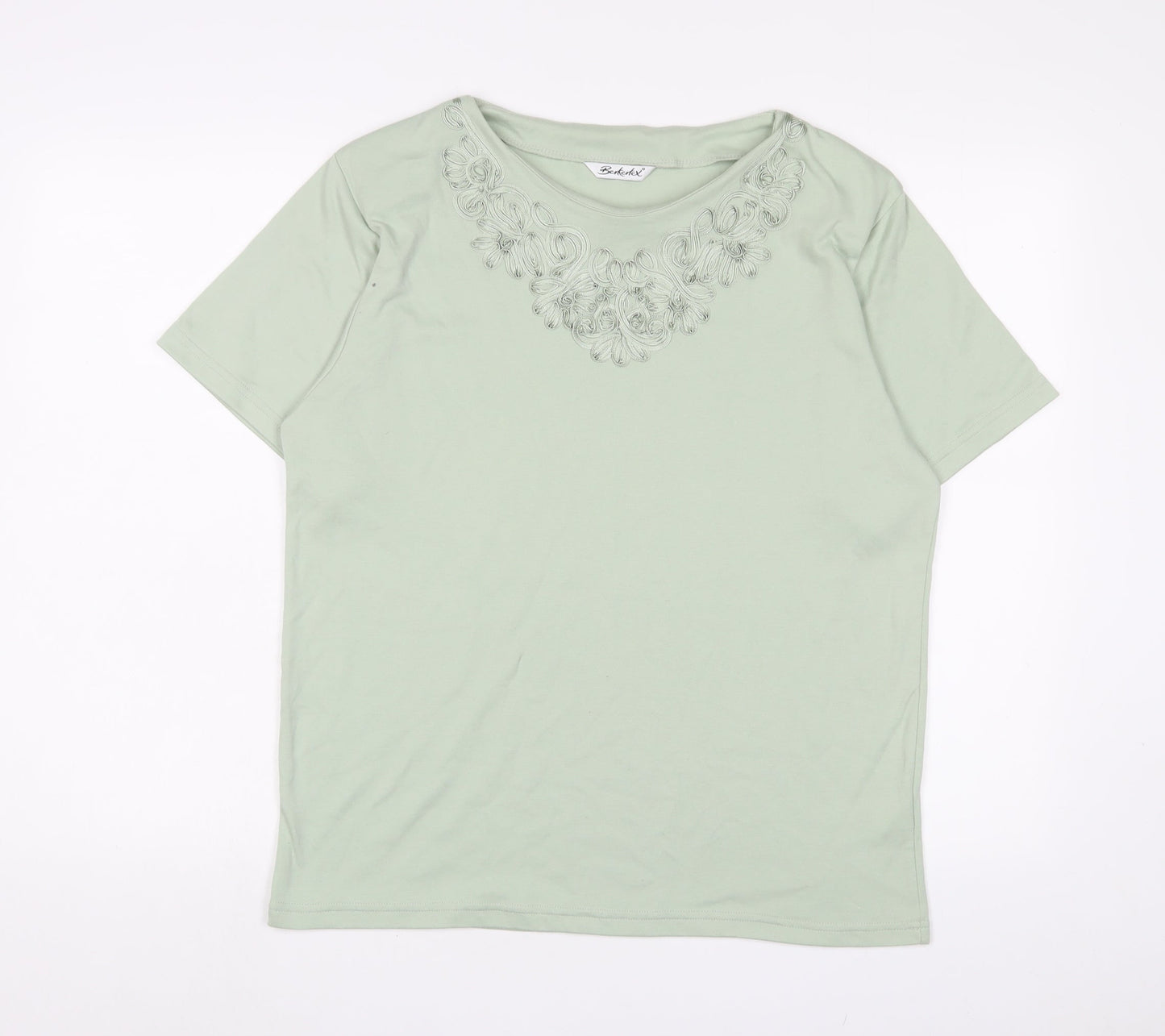 Womens UK Size 16 Berkertex Green Basic T-Shirt