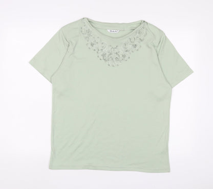 Womens UK Size 16 Berkertex Green Basic T-Shirt