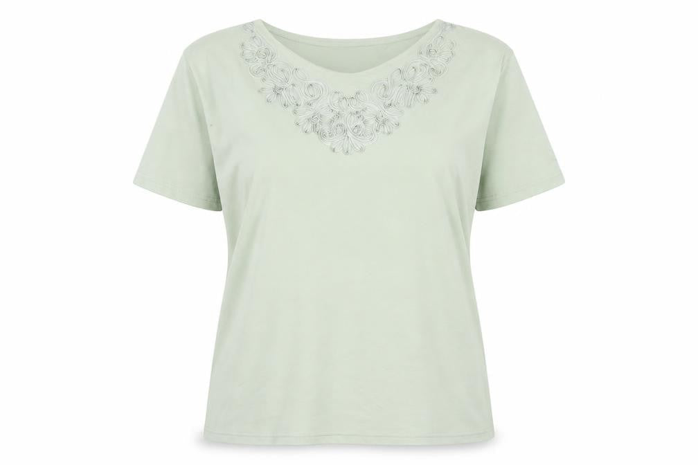 Womens UK Size 16 Berkertex Green Basic T-Shirt