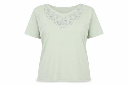 Womens UK Size 16 Berkertex Green Basic T-Shirt