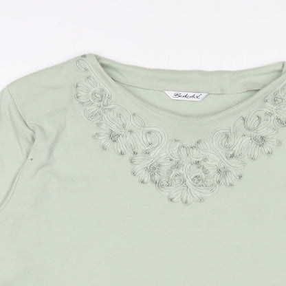 Womens UK Size 16 Berkertex Green Basic T-Shirt