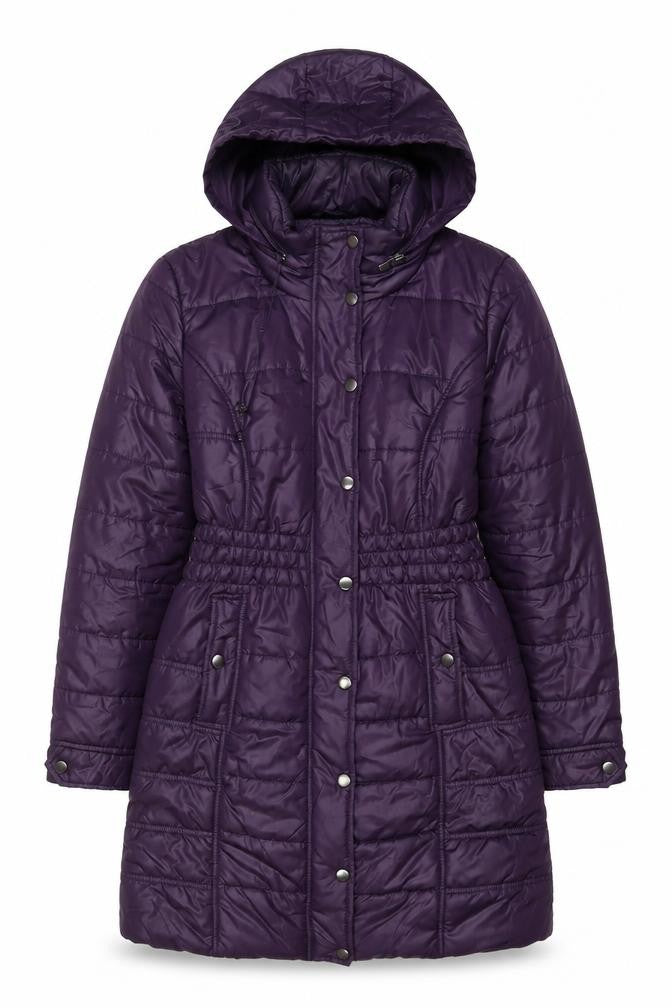 Womens UK Size 10 M&Co Purple Quilted Coat
