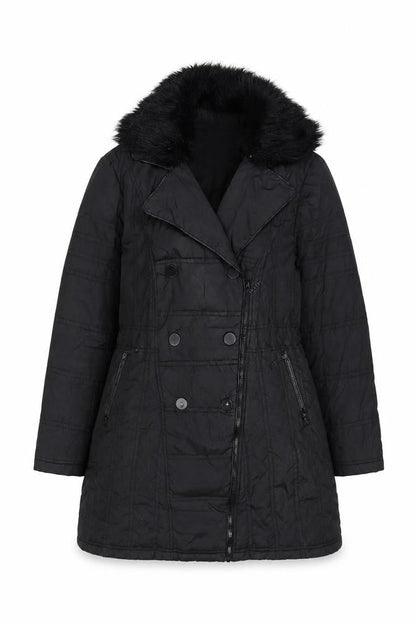 Klass Womens Black Quilted Jacket Size L Zip