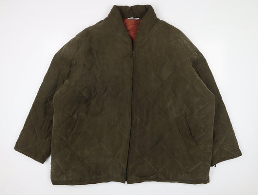 Mens UK Size L Olsen Green Quilted Coat