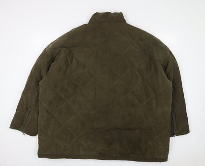 Mens UK Size L Olsen Green Quilted Coat