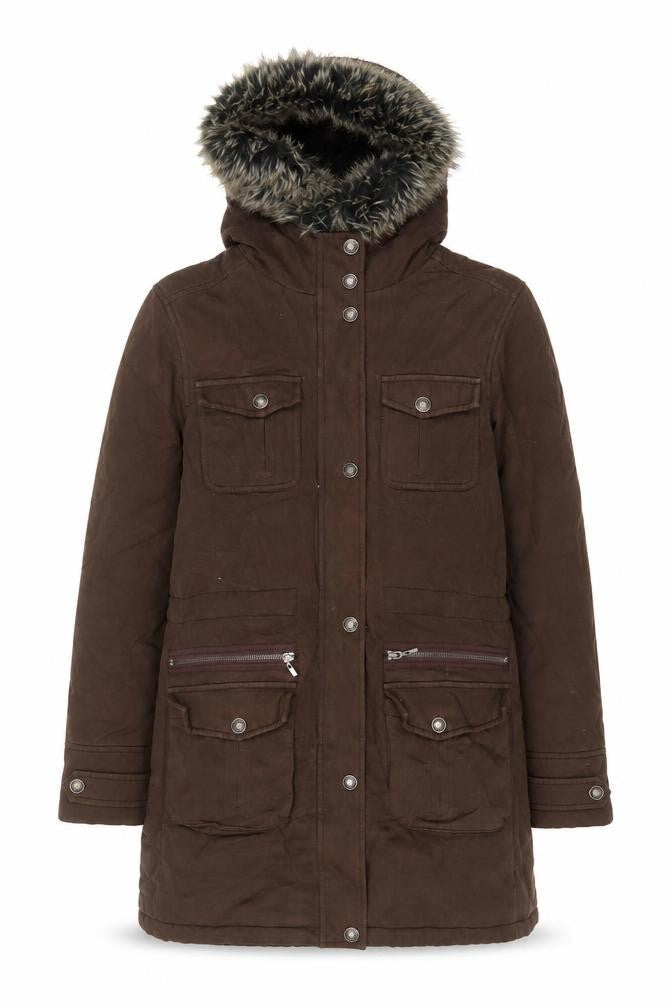 Womens UK Size 12 Maine Brown Parka Coat
